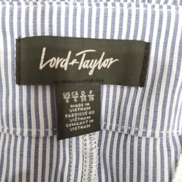 Lord &Taylor Striped White-Blue Pants Size 4 - Picture 7 of 10